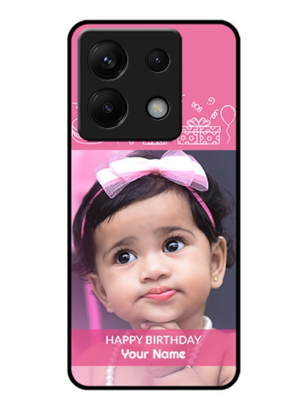 Custom Xiaomi Redmi Note 13 Pro 5G Custom Glass Phone Case - With Birthday Line Art Design