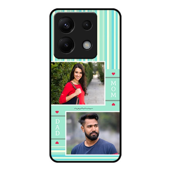 Xiaomi Redmi Note 13 Pro 5G Custom Glass Phone Case - Mom & Dad Pic Design
