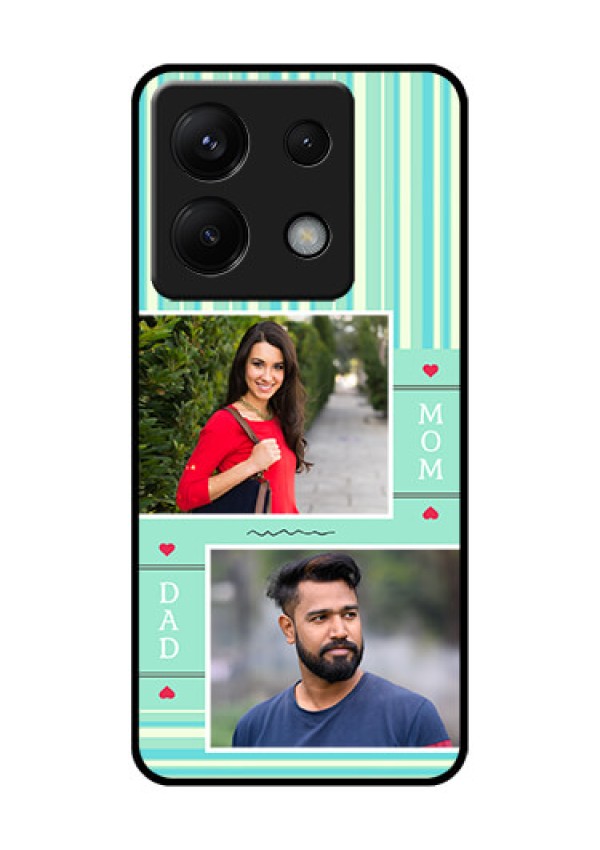 Xiaomi Redmi Note 13 Pro 5G Custom Glass Phone Case - Mom & Dad Pic Design