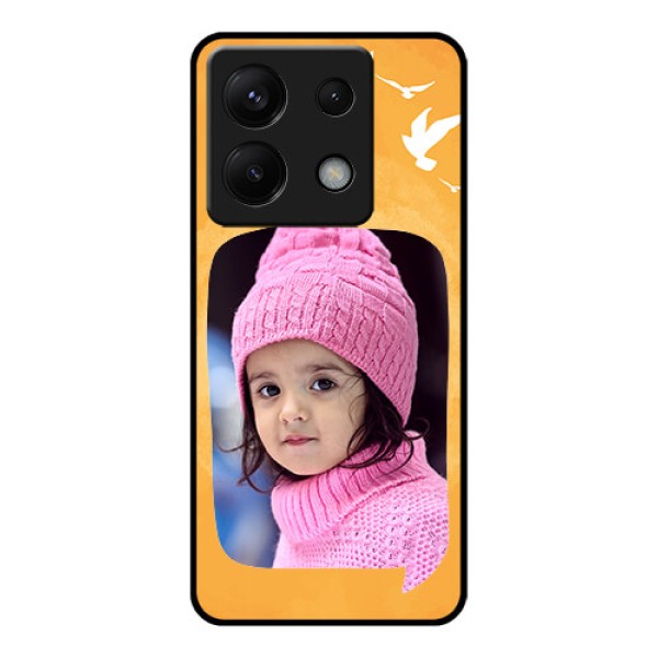 Xiaomi Redmi Note 13 Pro 5G Custom Glass Phone Case - Water Color Design With Bird Icons