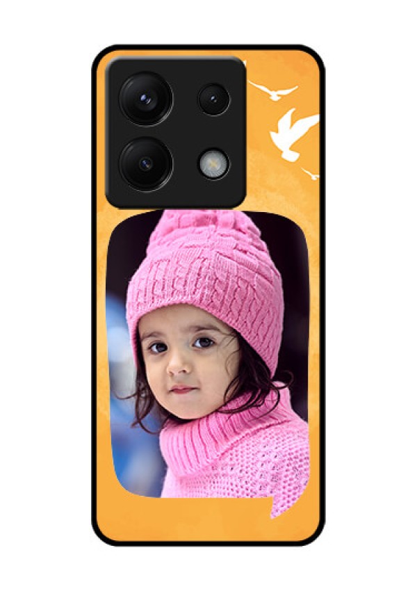 Xiaomi Redmi Note 13 Pro 5G Custom Glass Phone Case - Water Color Design With Bird Icons