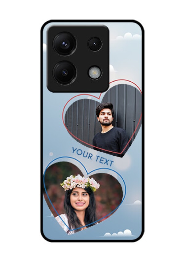 Xiaomi Redmi Note 13 Pro 5G Custom Glass Phone Case - Blue Color Couple Design