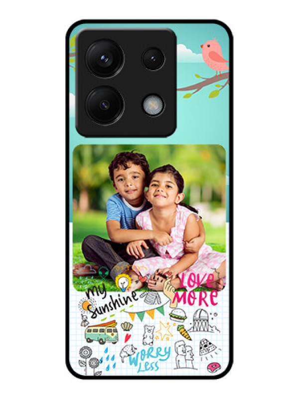 Custom Xiaomi Redmi Note 13 Pro 5G Custom Glass Phone Case - Doodle Love Design