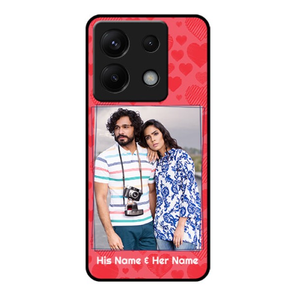 Xiaomi Redmi Note 13 Pro 5G Custom Glass Phone Case - With Red Heart Symbols Design Xiaomi Redmi Note 13 Pro 5G Custom Glass Phone Case - With Red Heart Symbols Design