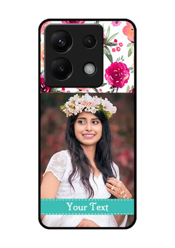 Xiaomi Redmi Note 13 Pro 5G Custom Glass Phone Case - Water Colors Floral Design