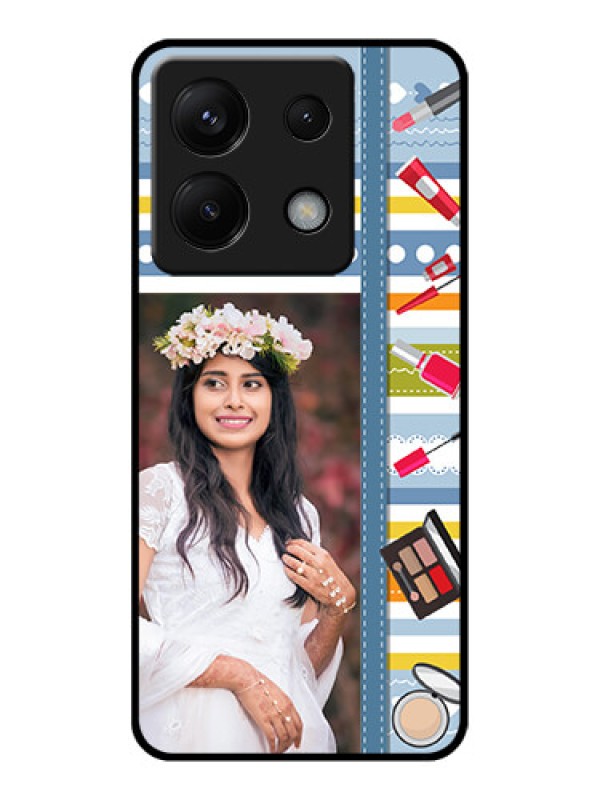 Custom Xiaomi Redmi Note 13 Pro 5G Custom Glass Phone Case - Makeup Icons Design