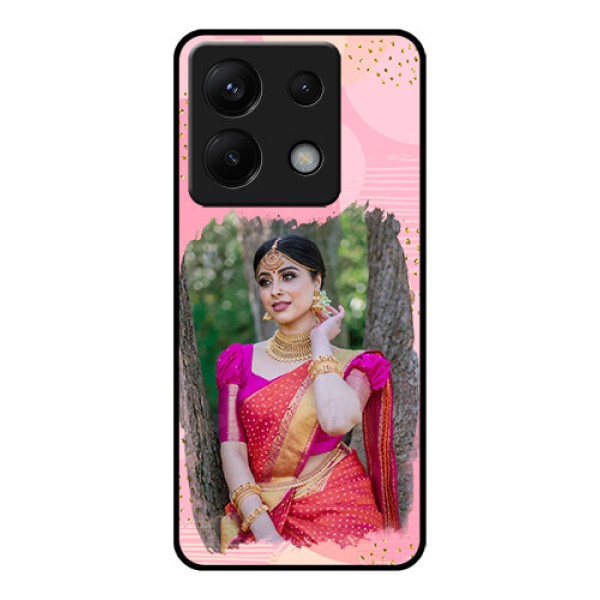 Xiaomi Redmi Note 13 Pro 5G Custom Glass Phone Case - Gold Glitter Splash Design