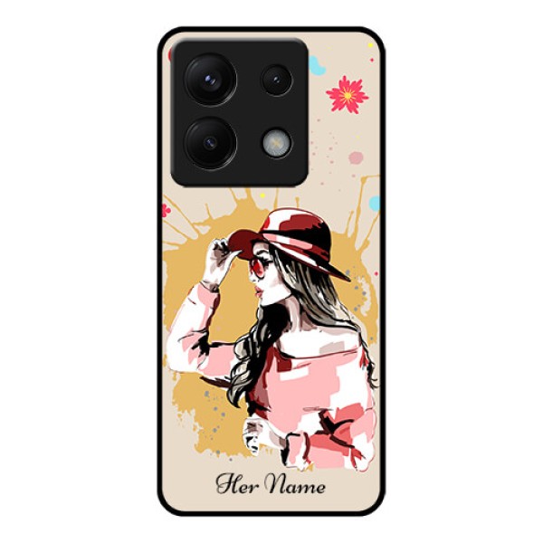 Xiaomi Redmi Note 13 Pro 5G Custom Glass Phone Case - Women With Pink Hat Design Xiaomi Redmi Note 13 Pro 5G Custom Glass Phone Case - Women With Pink Hat Design