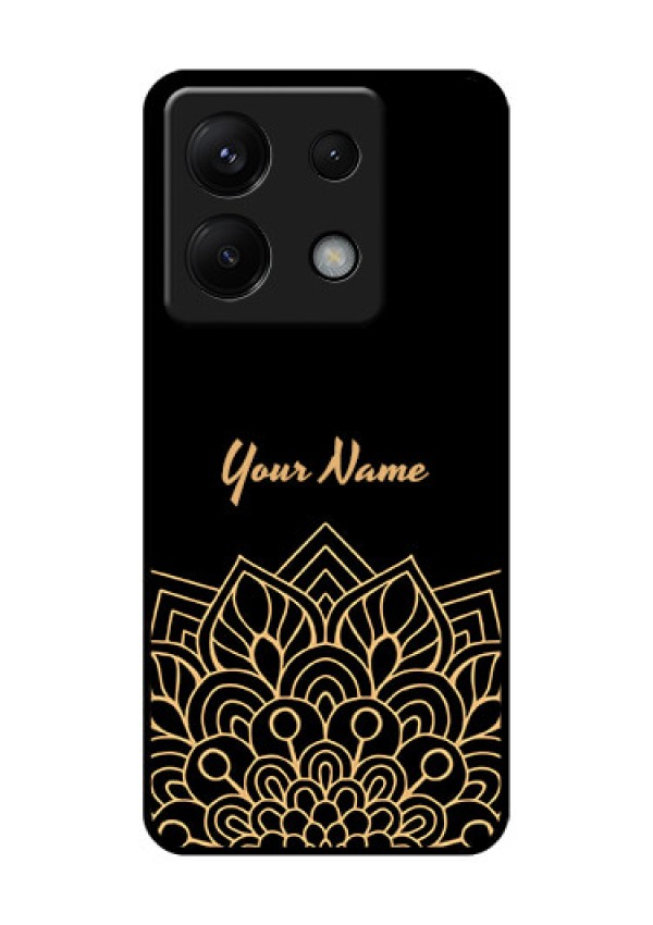 Xiaomi Redmi Note 13 Pro 5G Custom Glass Phone Case - Golden Mandala Design