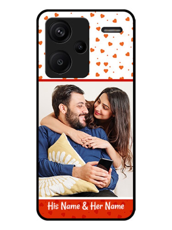 Custom Xiaomi Redmi Note 13 Pro Plus 5G Custom Glass Phone Case - Orange Love Symbol Design