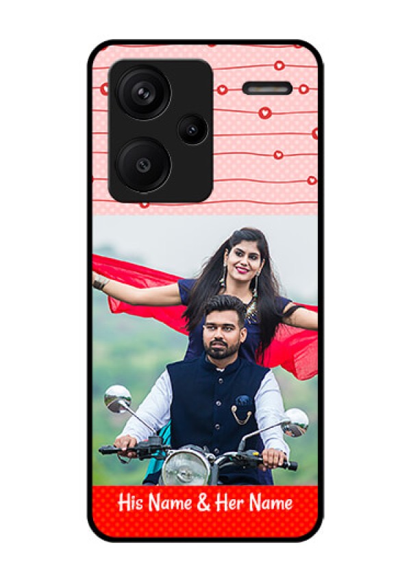 Xiaomi Redmi Note 13 Pro Plus 5G Custom Glass Phone Case - Red Pattern Case Design