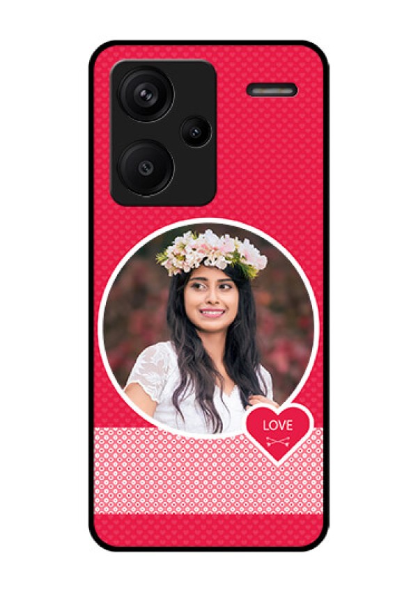 Xiaomi Redmi Note 13 Pro Plus 5G Custom Glass Phone Case - Pink Color Pattern Design