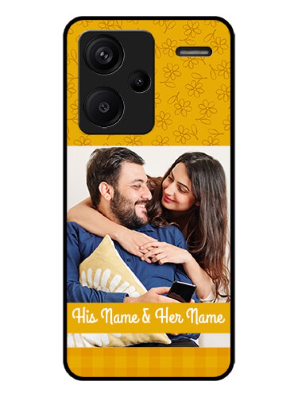 Custom Xiaomi Redmi Note 13 Pro Plus 5G Custom Glass Phone Case - Yellow Floral Design