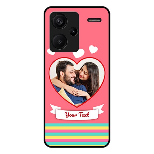 Xiaomi Redmi Note 13 Pro Plus 5G Custom Glass Phone Case - Love Shapes Doodle Design