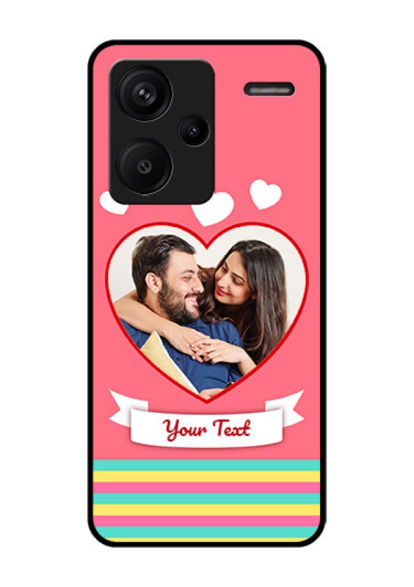Xiaomi Redmi Note 13 Pro Plus 5G Custom Glass Phone Case - Love Shapes Doodle Design