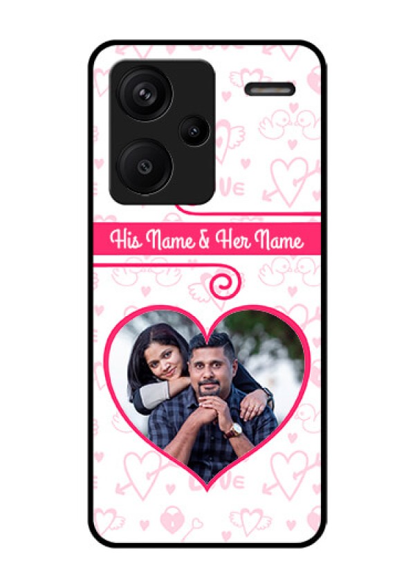Xiaomi Redmi Note 13 Pro Plus 5G Custom Glass Phone Case - Heart Shape Love Design