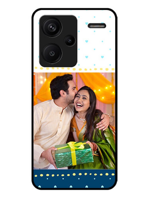 Custom Xiaomi Redmi Note 13 Pro Plus 5G Custom Glass Phone Case - White And Blue Abstract Design