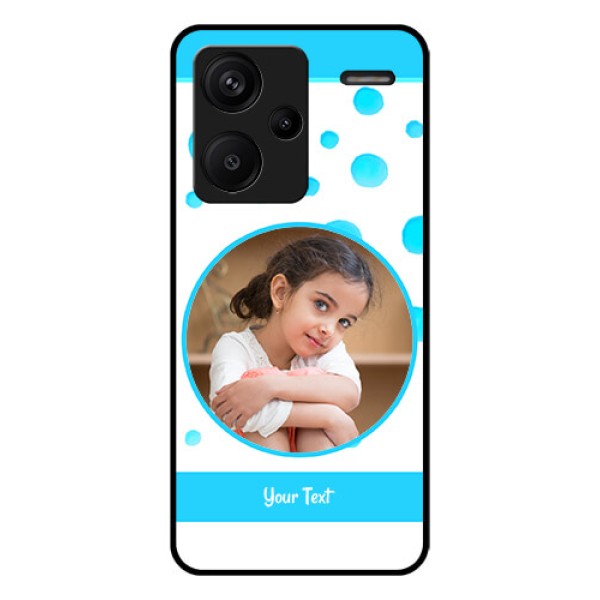 Xiaomi Redmi Note 13 Pro Plus 5G Custom Glass Phone Case - Blue Bubbles Pattern Design Xiaomi Redmi Note 13 Pro Plus 5G Custom Glass Phone Case - Blue Bubbles Pattern Design