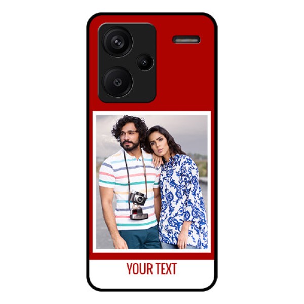 Xiaomi Redmi Note 13 Pro Plus 5G Custom Glass Phone Case - Red Color Design