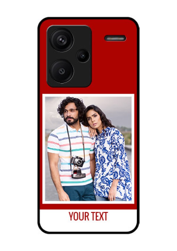 Xiaomi Redmi Note 13 Pro Plus 5G Custom Glass Phone Case - Red Color Design