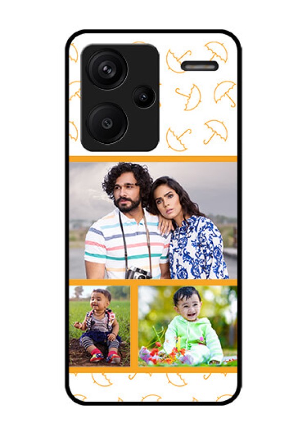 Xiaomi Redmi Note 13 Pro Plus 5G Custom Glass Phone Case - Yellow Pattern Design