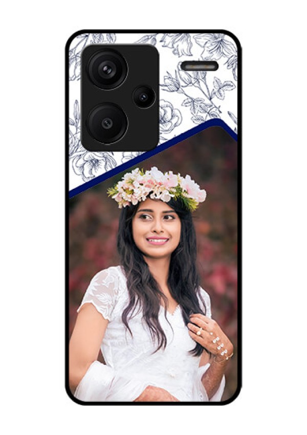 Xiaomi Redmi Note 13 Pro Plus 5G Custom Glass Phone Case - Classy Floral Design