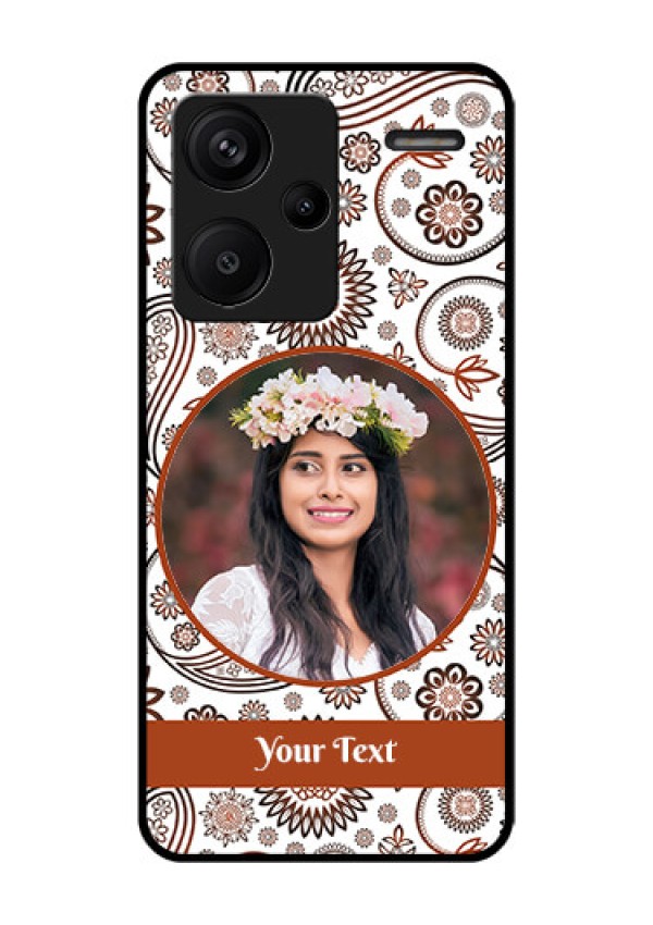 Xiaomi Redmi Note 13 Pro Plus 5G Custom Glass Phone Case - Abstract Flower Design