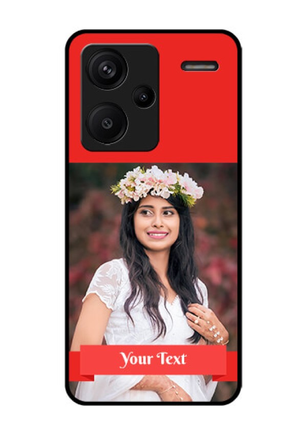 Xiaomi Redmi Note 13 Pro Plus 5G Custom Glass Phone Case - Simple Red Color Design