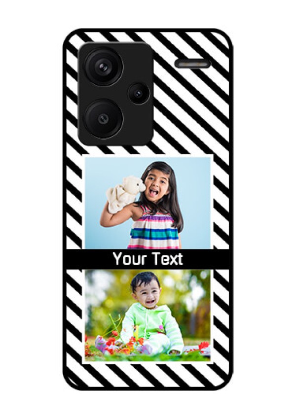 Xiaomi Redmi Note 13 Pro Plus 5G Custom Glass Phone Case - Black And White Stripes Design