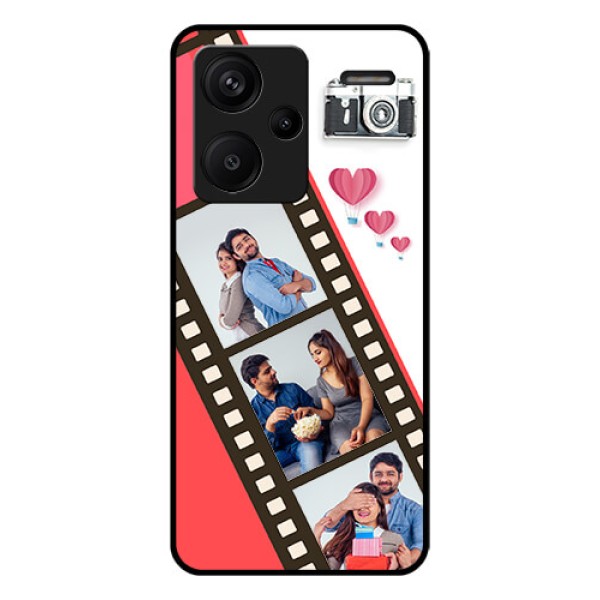 Xiaomi Redmi Note 13 Pro Plus 5G Custom Glass Phone Case - 3 Image Holder With Film Reel Xiaomi Redmi Note 13 Pro Plus 5G Custom Glass Phone Case - 3 Image Holder With Film Reel