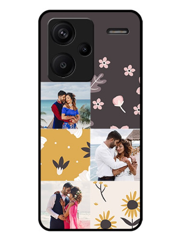 Custom Xiaomi Redmi Note 13 Pro Plus 5G Custom Glass Phone Case - 3 Images With Floral Design
