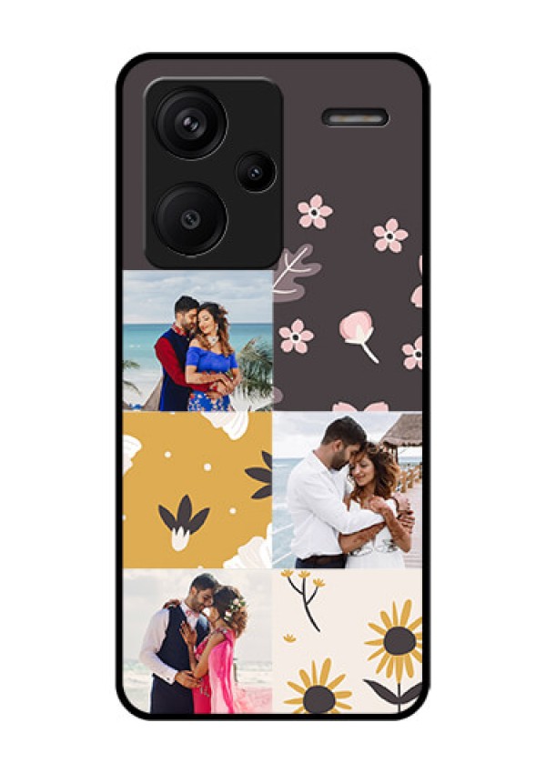 Xiaomi Redmi Note 13 Pro Plus 5G Custom Glass Phone Case - 3 Images With Floral Design