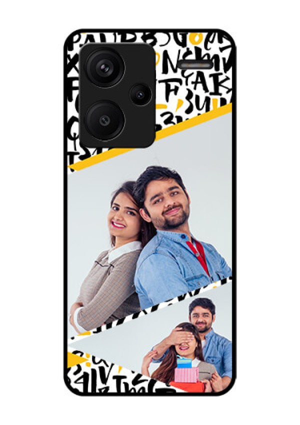 Xiaomi Redmi Note 13 Pro Plus 5G Custom Glass Phone Case - Letters Pattern Design