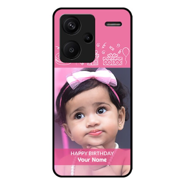 Xiaomi Redmi Note 13 Pro Plus 5G Custom Glass Phone Case - With Birthday Line Art Design Xiaomi Redmi Note 13 Pro Plus 5G Custom Glass Phone Case - With Birthday Line Art Design