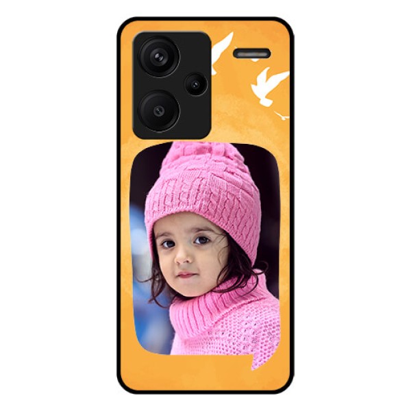 Xiaomi Redmi Note 13 Pro Plus 5G Custom Glass Phone Case - Water Color Design With Bird Icons