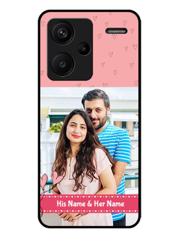 Custom Xiaomi Redmi Note 13 Pro Plus 5G Custom Glass Phone Case - Love Design Peach Color