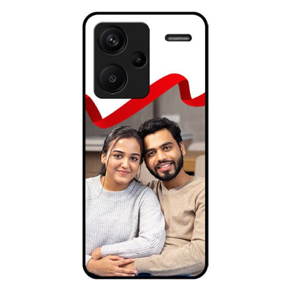 Xiaomi Redmi Note 13 Pro Plus 5G Custom Glass Phone Case - Red Ribbon Frame Design Xiaomi Redmi Note 13 Pro Plus 5G Custom Glass Phone Case - Red Ribbon Frame Design
