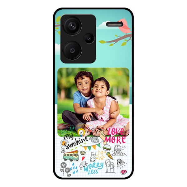 Xiaomi Redmi Note 13 Pro Plus 5G Custom Glass Phone Case - Doodle Love Design