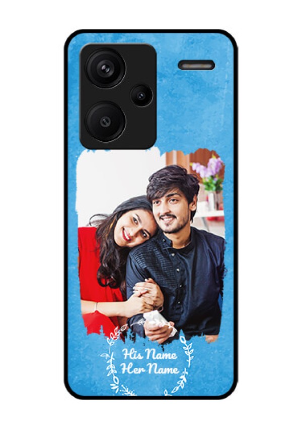 RedmiNote 13 Pro Plus 5G Custom Glass Phone Case - Blue Color Vintage Design