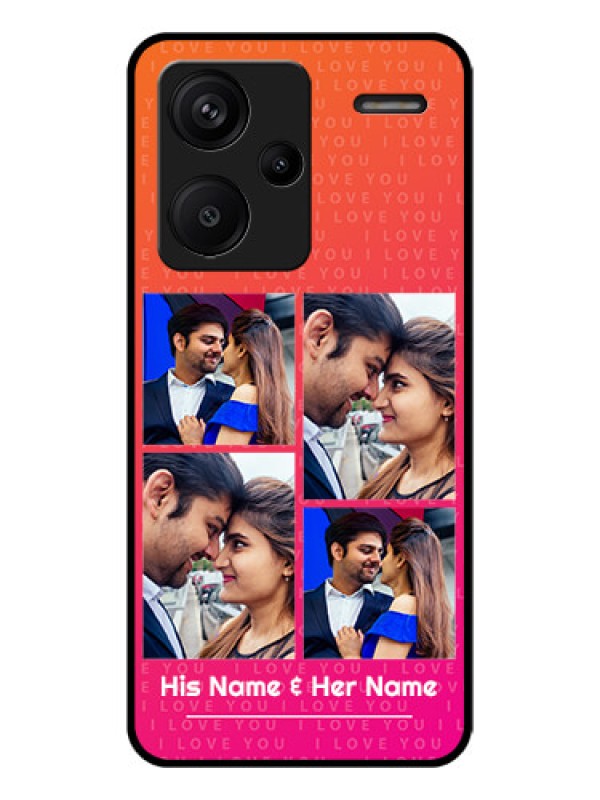 Custom Xiaomi Redmi Note 13 Pro Plus 5G Custom Glass Phone Case - I Love You Pink Design