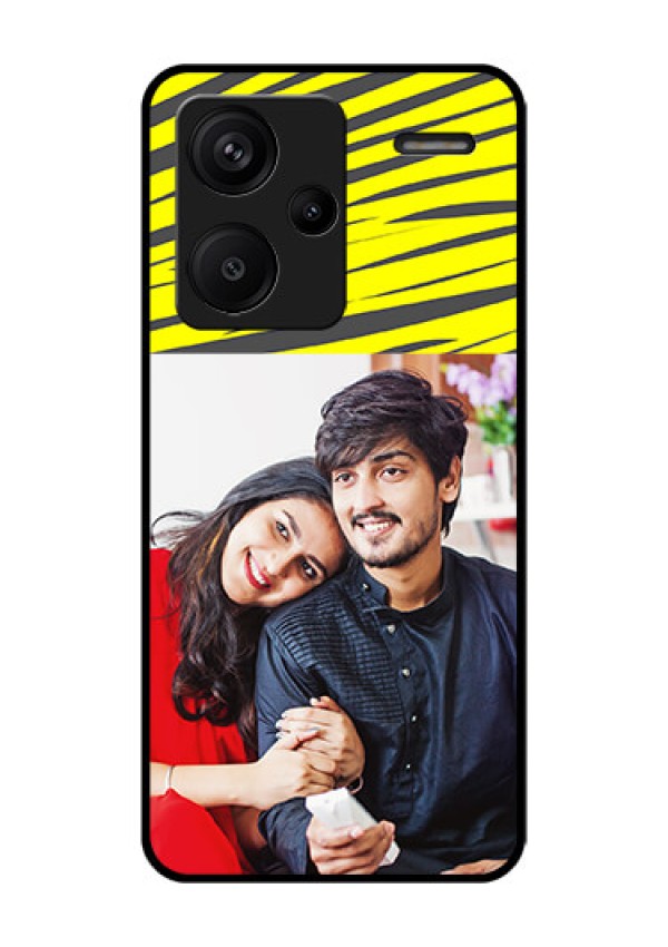 Xiaomi Redmi Note 13 Pro Plus 5G Custom Glass Phone Case - Yellow Abstract Design