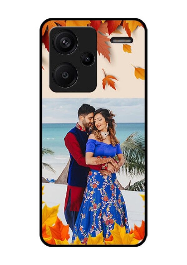 Xiaomi Redmi Note 13 Pro Plus 5G Custom Glass Phone Case - Autumn Maple Leaves Design