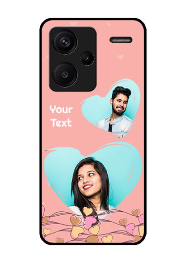 Xiaomi Redmi Note 13 Pro Plus 5G Custom Glass Phone Case - Love Doodle Design
