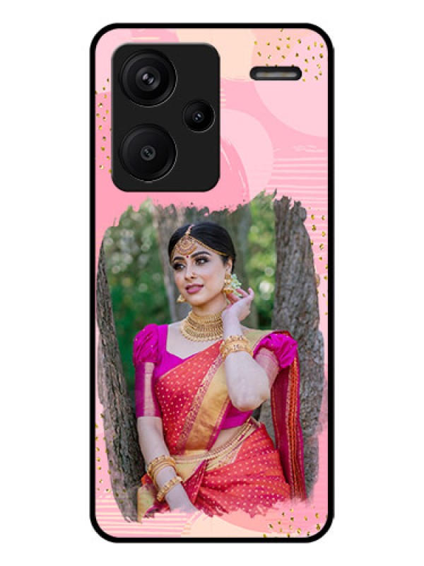 Custom Xiaomi Redmi Note 13 Pro Plus 5G Custom Glass Phone Case - Gold Glitter Splash Design