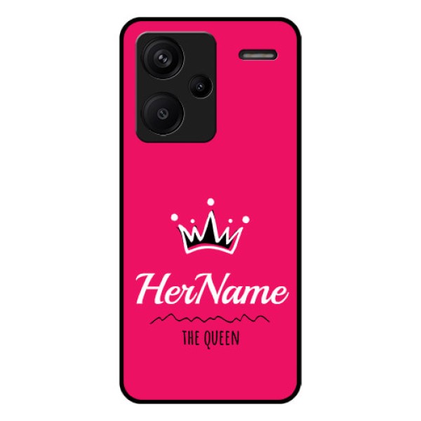 Xiaomi Redmi Note 13 Pro Plus 5G Custom Glass Phone Case - Queen With Name Design Xiaomi Redmi Note 13 Pro Plus 5G Custom Glass Phone Case - Queen With Name Design