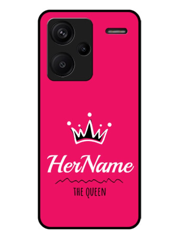 Custom Xiaomi Redmi Note 13 Pro Plus 5G Custom Glass Phone Case - Queen With Name Design