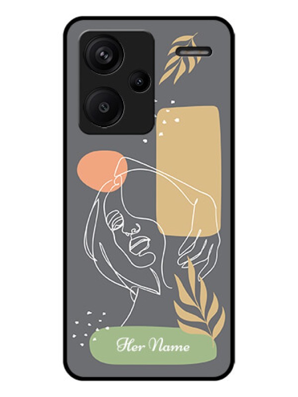 Custom Xiaomi Redmi Note 13 Pro Plus 5G Custom Glass Phone Case - Gazing Woman Line Art Design