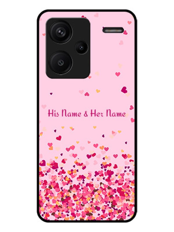 Custom Xiaomi Redmi Note 13 Pro Plus 5G Custom Glass Phone Case - Floating Hearts Design