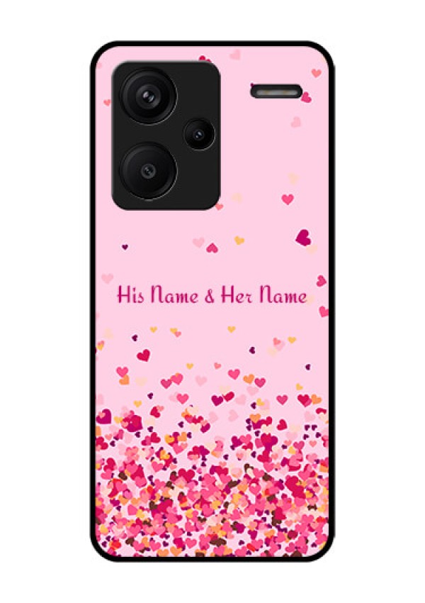 Xiaomi Redmi Note 13 Pro Plus 5G Custom Glass Phone Case - Floating Hearts Design