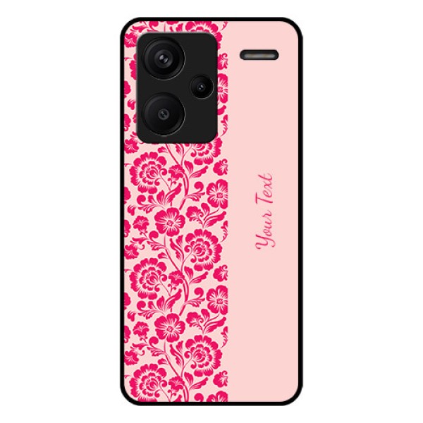 Xiaomi Redmi Note 13 Pro Plus 5G Custom Glass Phone Case - Attractive Floral Pattern Design